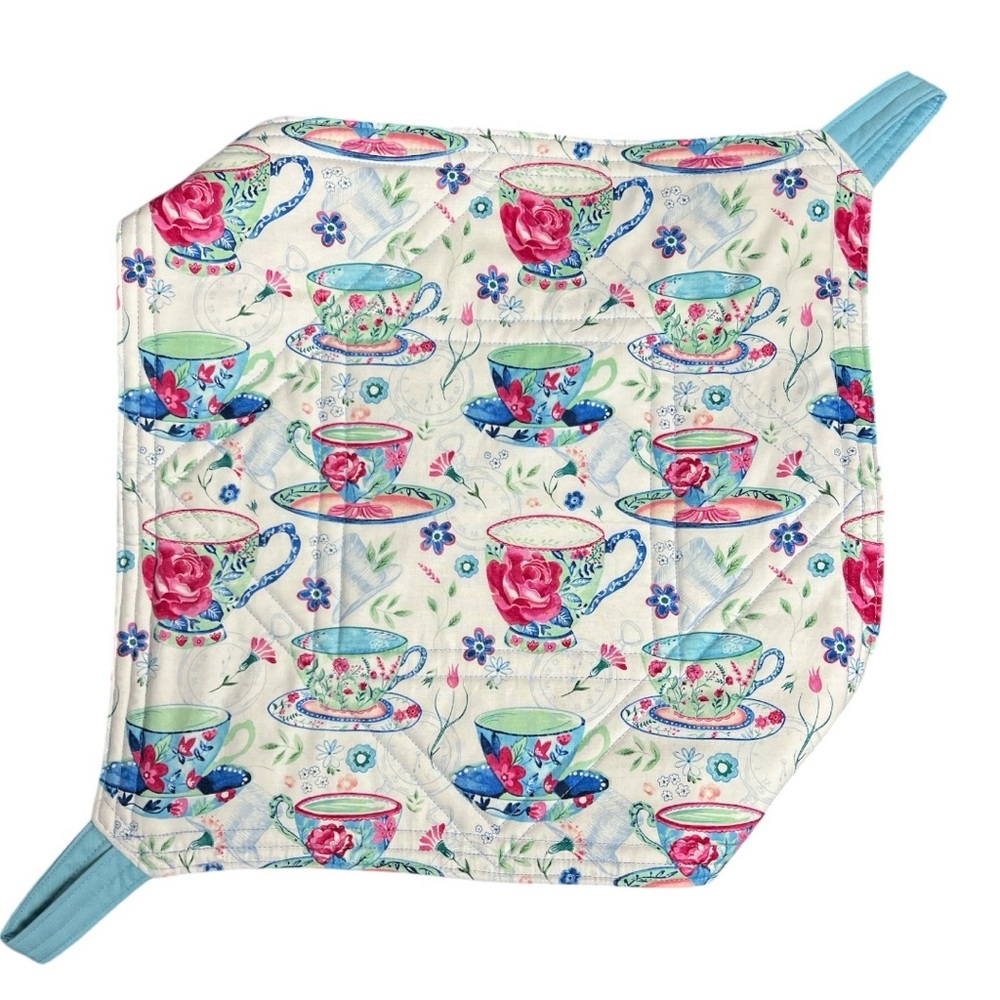 Hand Crafted Casserole Carrier Small Quilted Reversible Pie Plate Carrier - Picture 10 of 14